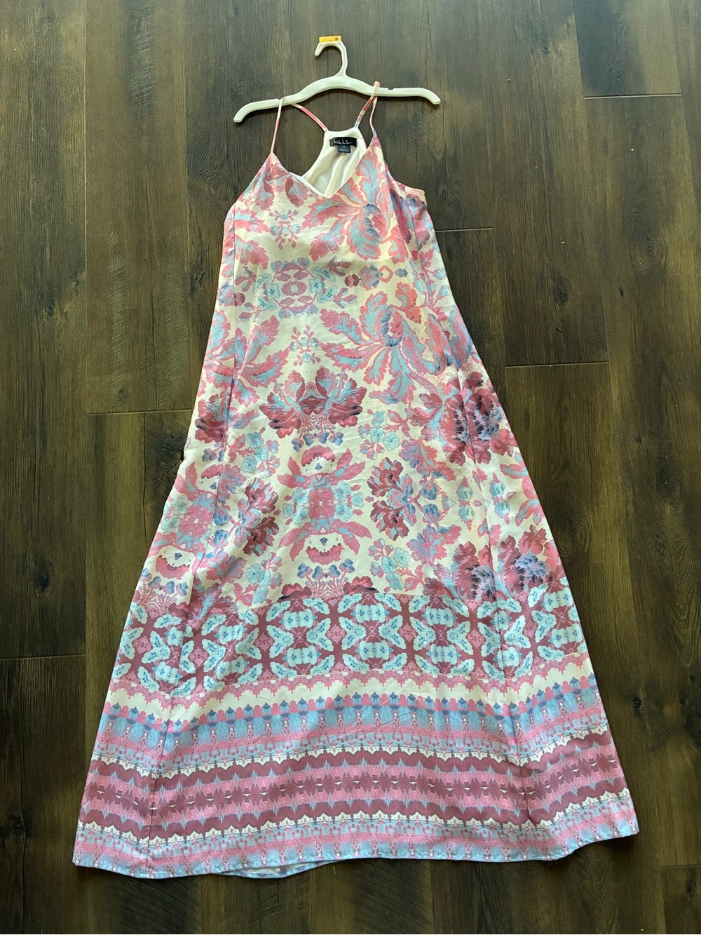 Nicole Miller Pink V-Neck Maxi Dress